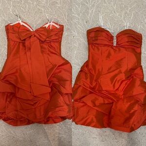 Vintage Betsy & Adam Strapless orange mini bubble Dress YTK / Halloween size 8